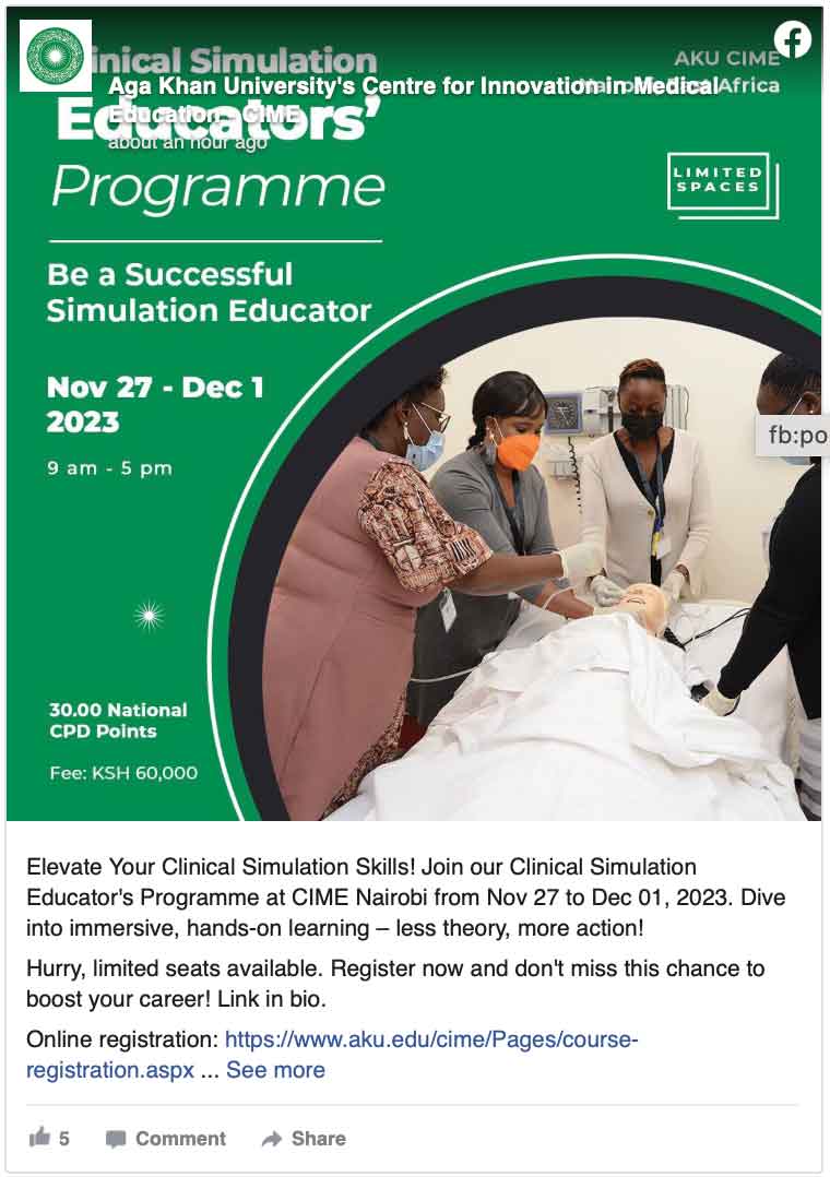 A poster for a clinical simulation educatorDescription automatically generated