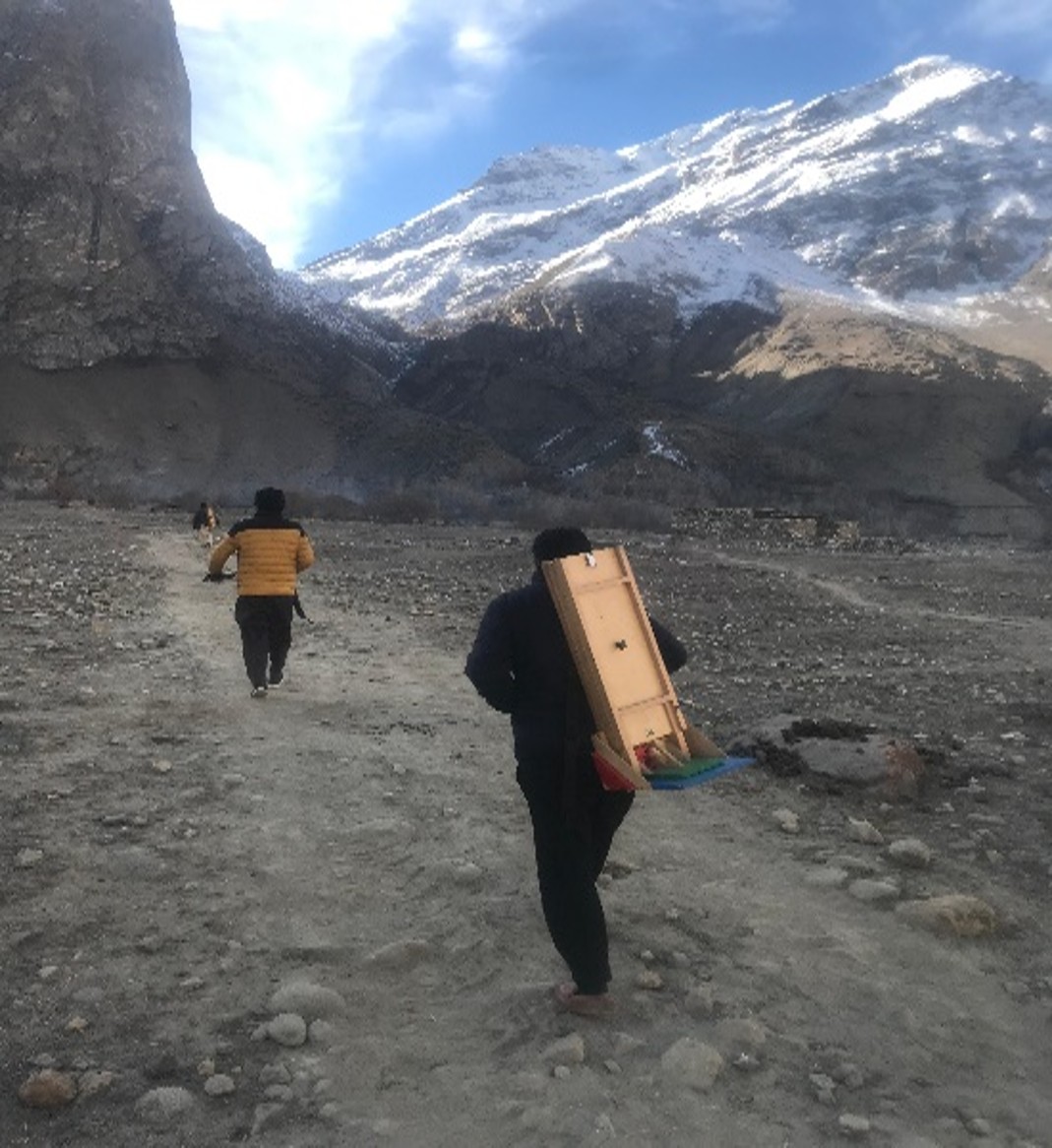 Team is enroute to the village to conduct a survey in the remote valley of Shigar district.